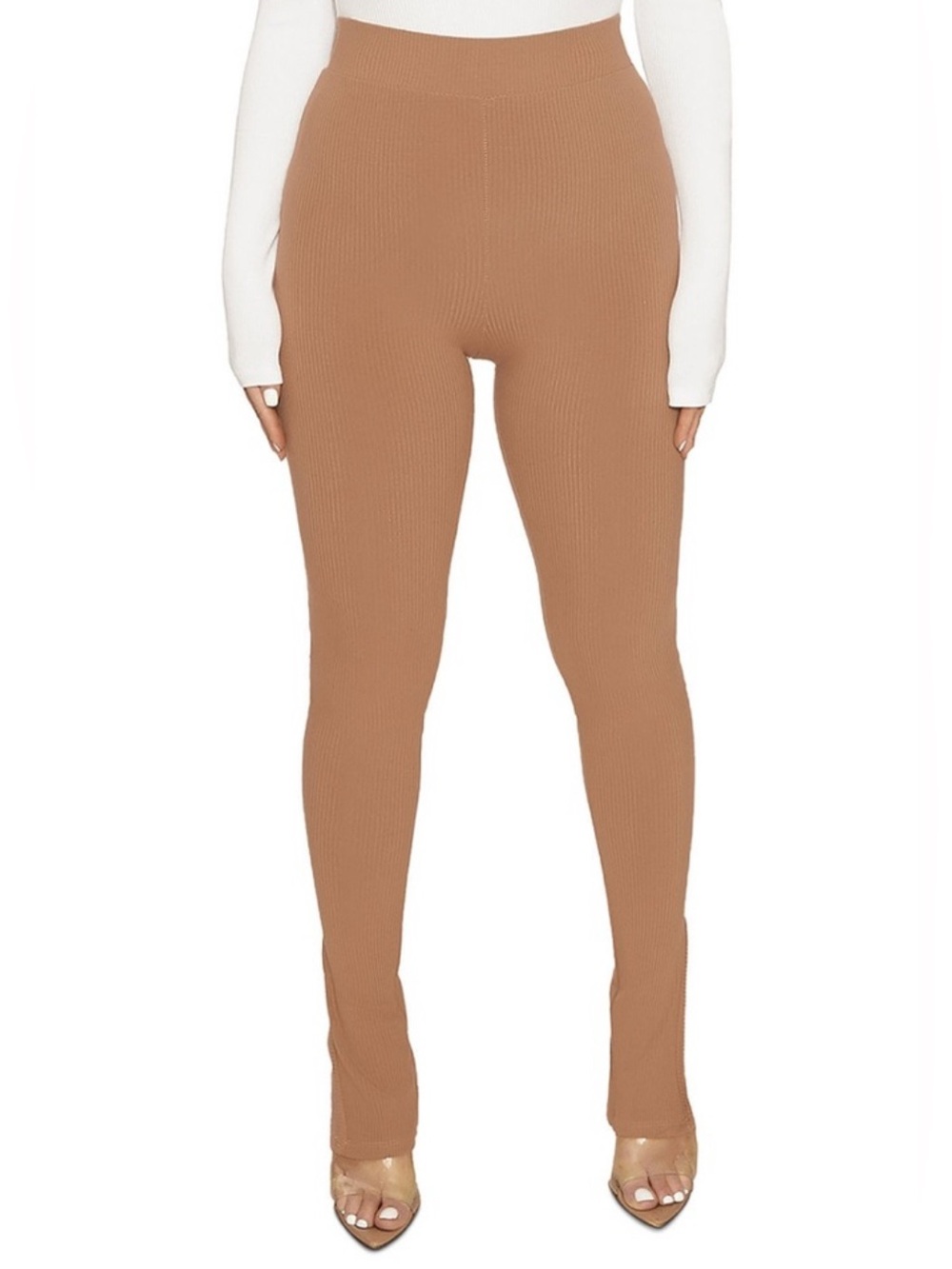 Naked Wardrobe Snatched to the Side Ribbed Leggings Size X-Small NWT